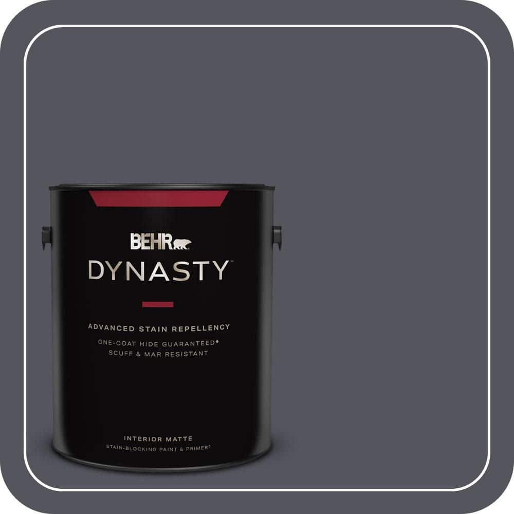 BEHR DYNASTY 1 gal. #N540-7 Coal Mine Matte Interior Stain-Blocking Paint & Primer