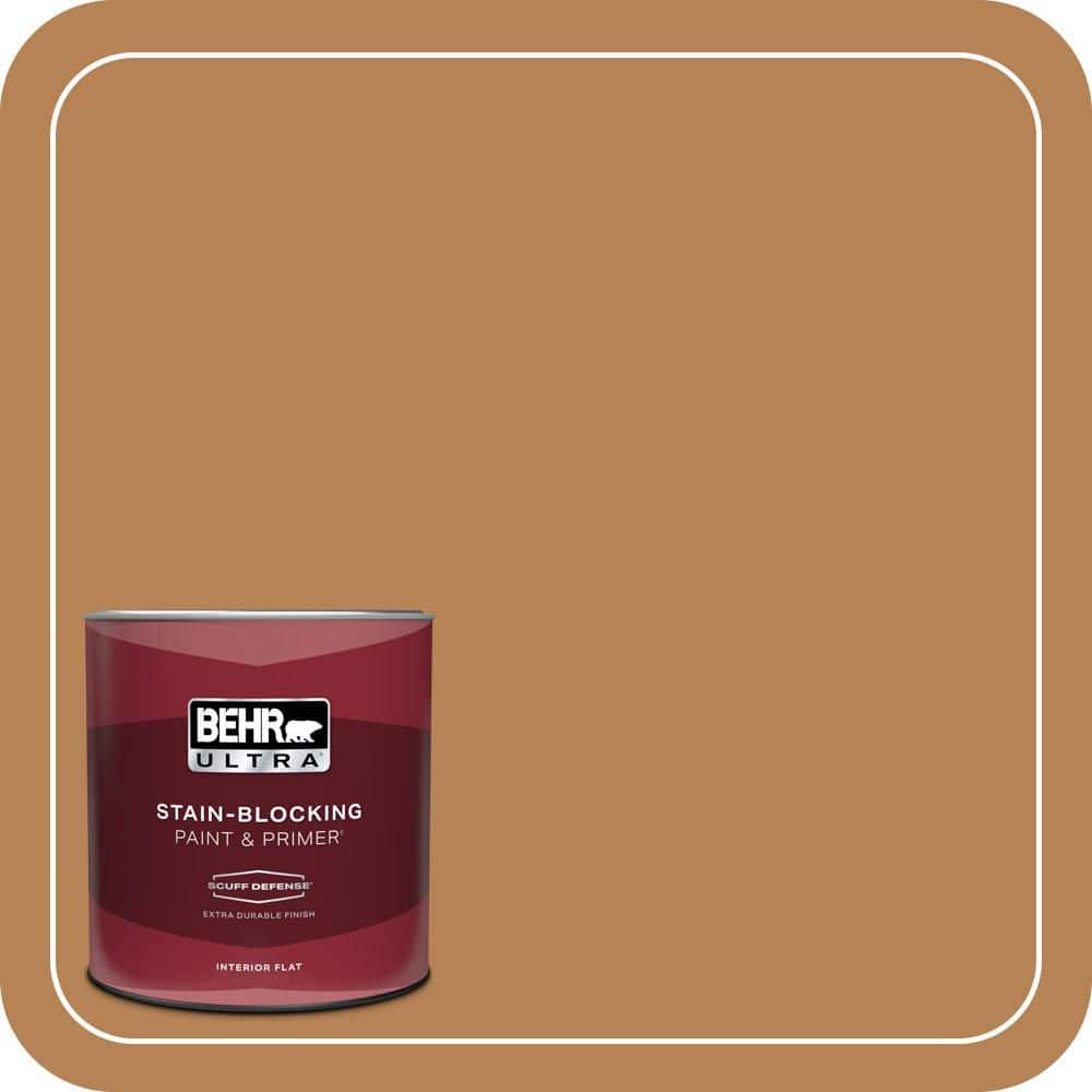 BEHR ULTRA 1 qt. #S250-5 Roasted Cashew Extra Durable Flat Interior Paint & Primer