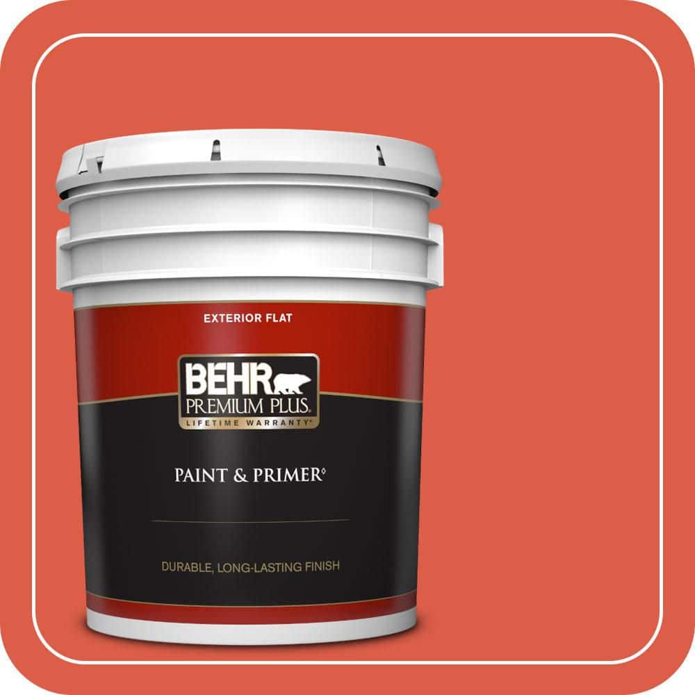 BEHR PREMIUM PLUS 5 gal. #P180-6 Pimento Flat Exterior Paint & Primer