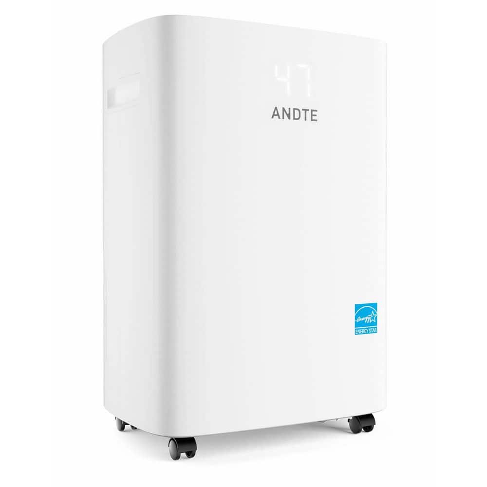 cadeninc 120 pt White Dehumidifier for 6500 sq. ft. Basement and Home w/ Drain Hose, Smart Humidity Control, Touch Control Panel (1)