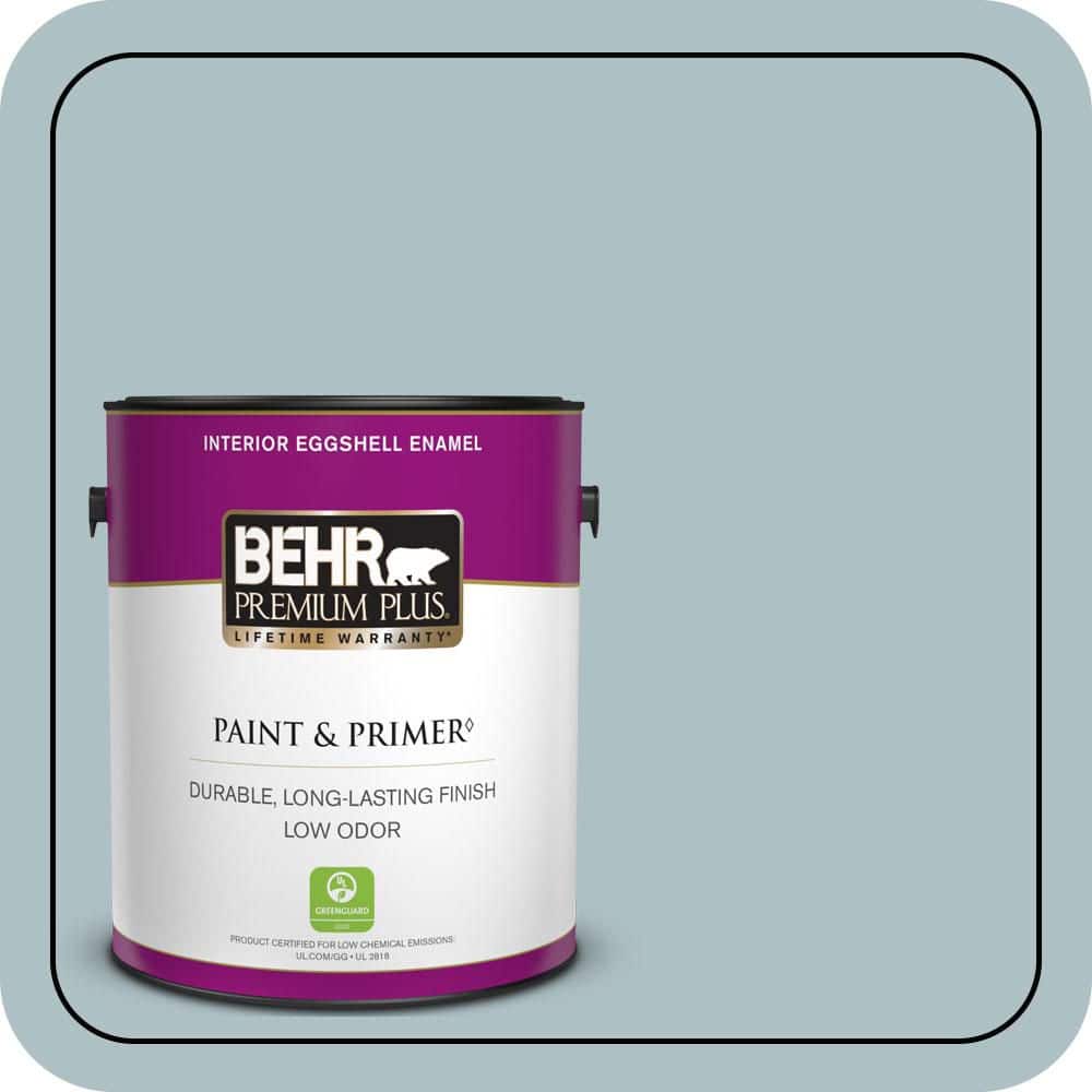 BEHR PREMIUM PLUS 1 gal. #PPU13-14 Ozone Eggshell Enamel Low Odor Interior Paint & Primer