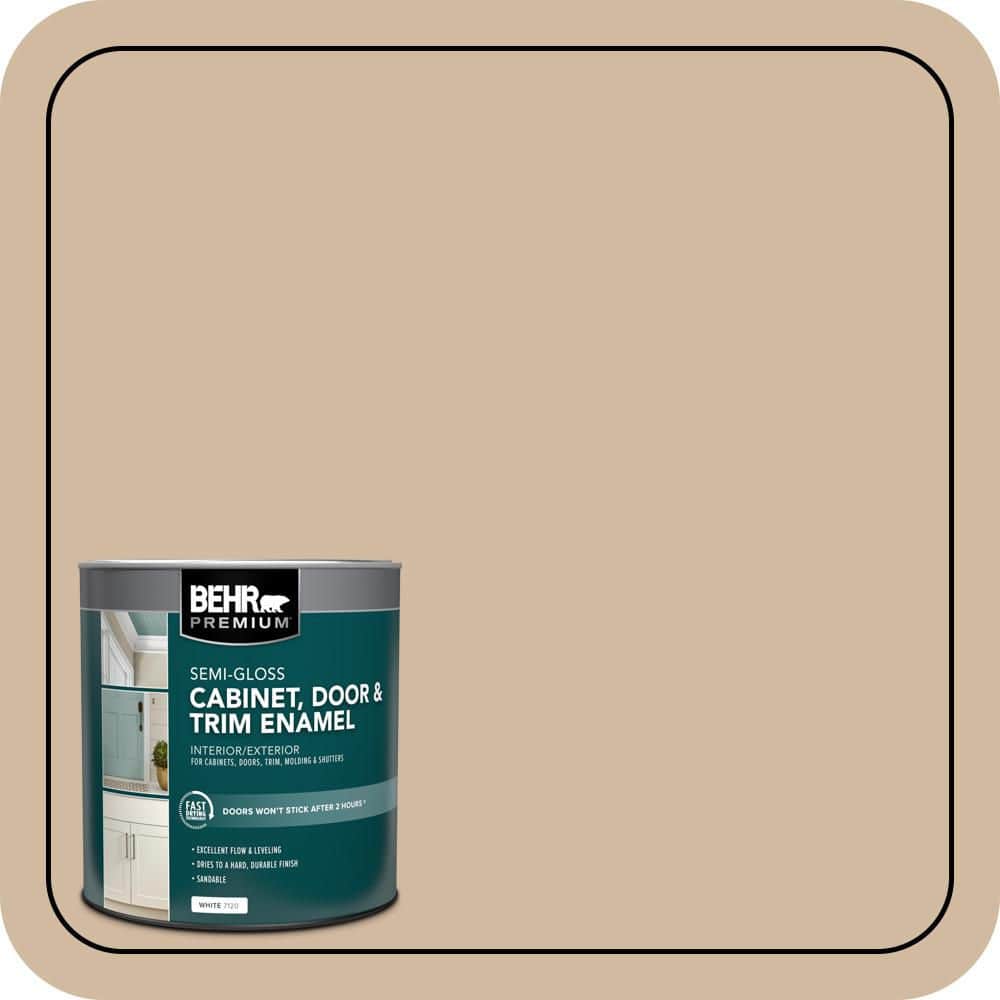 BEHR PREMIUM 1 qt. #AE-16 Sandslope Semi-Gloss Enamel Interior/Exterior Cabinet, Door & Trim Paint