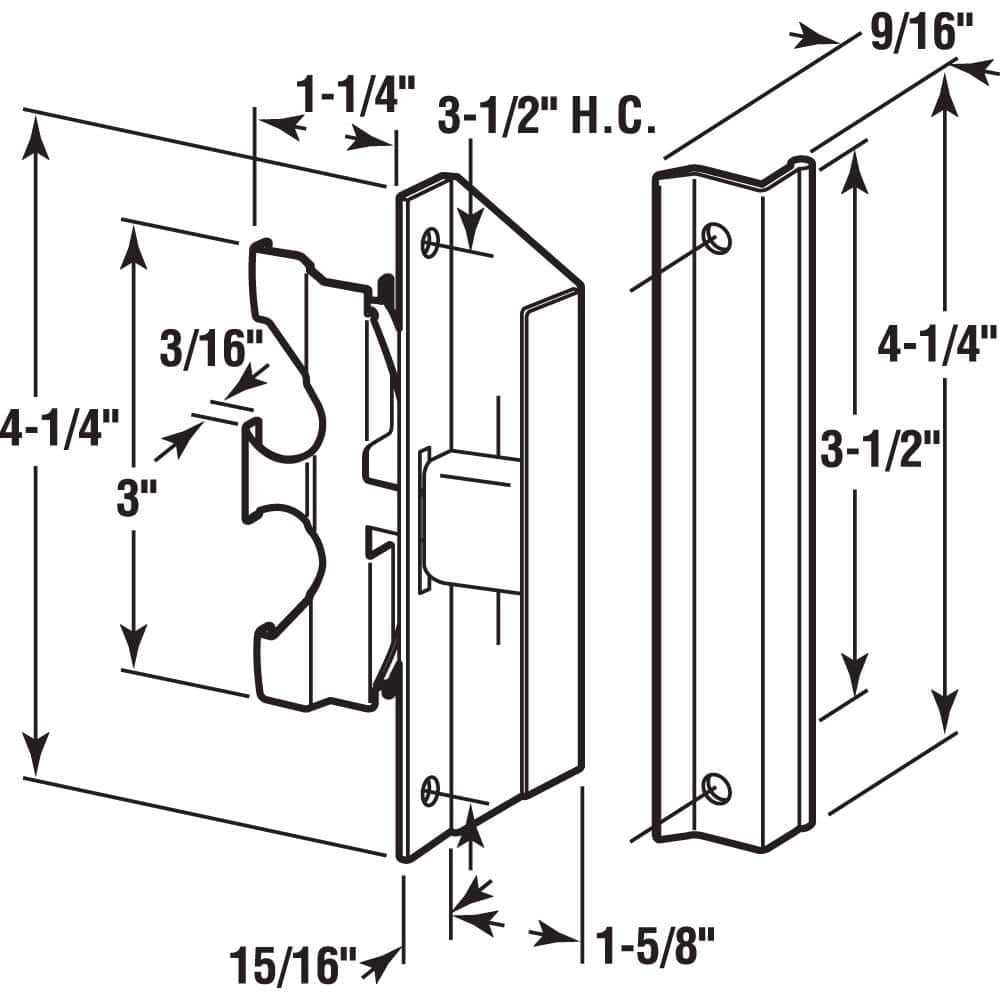 Prime-Line Black, Screen Door Latch and Pull (2)