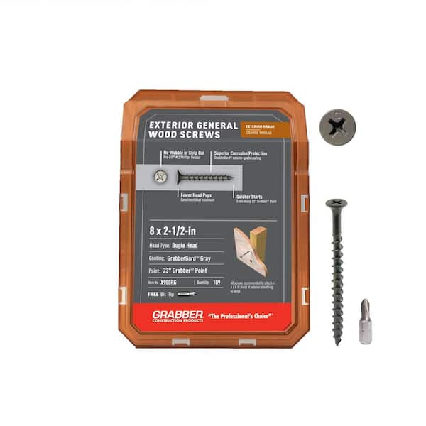 Grabber #8 2-1/2 in. Philips Bugle-Head Wood Deck Screws (1 lb. Pack)