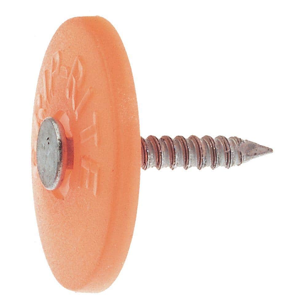 Grip-Rite 1-1/2 in. 12-Gauge Electrogalvanized Plastic Round Cap Roofing Nails Box (3)