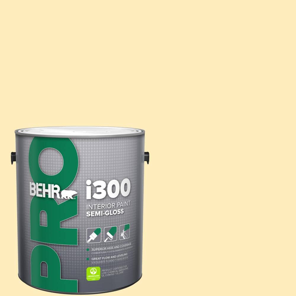 BEHR PRO 1 gal. #P290-1 Soft Buttercup Semi-Gloss Interior Paint (1)