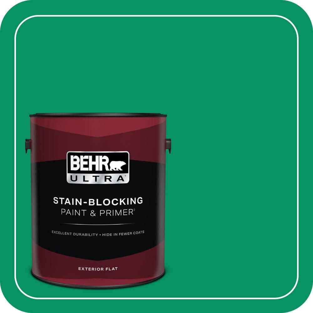 BEHR ULTRA 1 gal. #470B-6 Emerald Lake Flat Exterior Paint & Primer