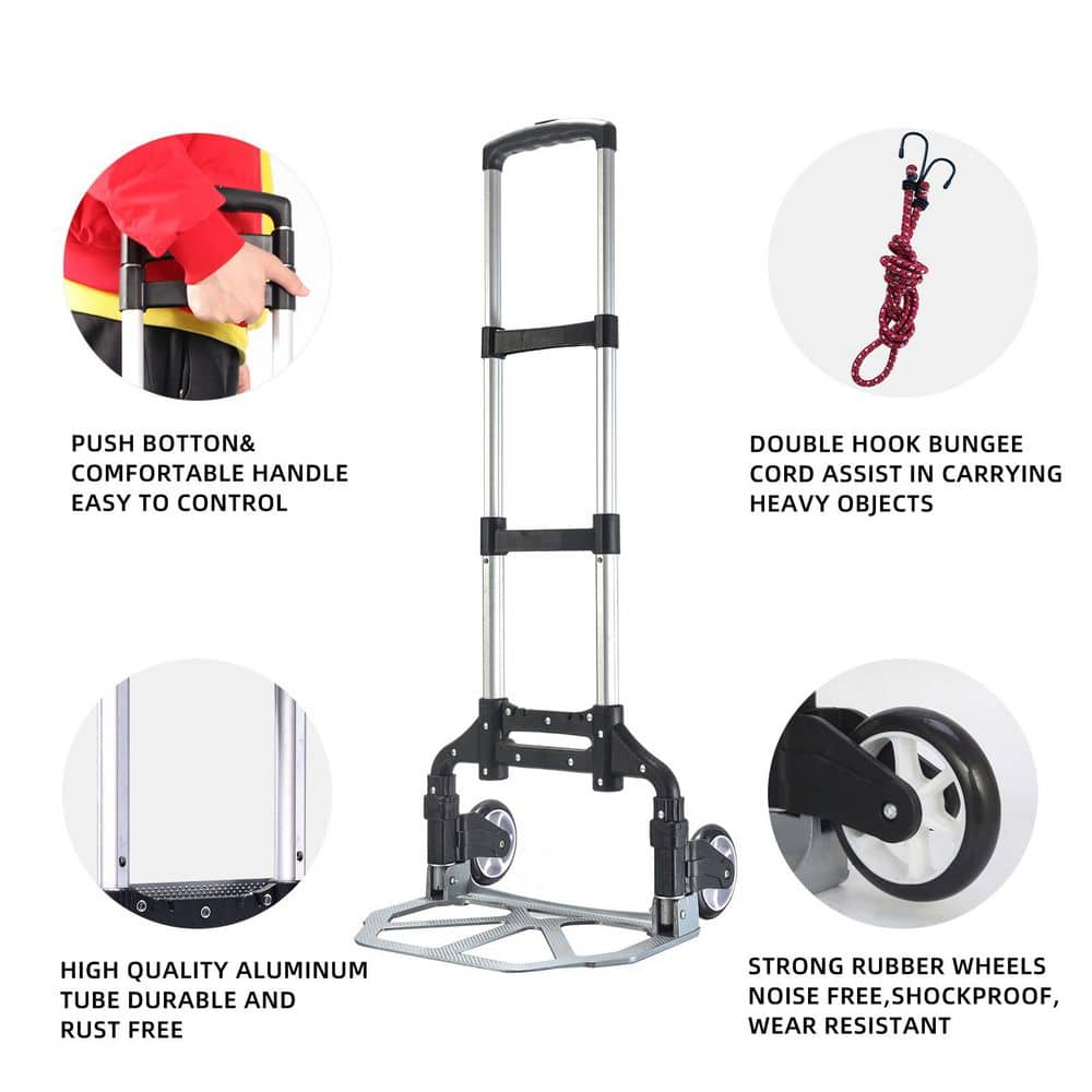 TORY CARRIER 150 lbs. Capacity Aluminum Folding Hand Truck Dolly Cart (3)