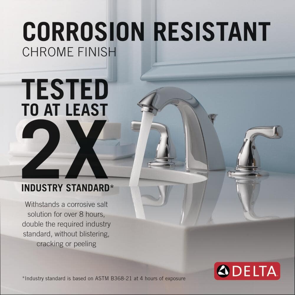 Delta Foundations 8 in. Widespread 2-Handle Bathroom Faucet in Chrome (4)