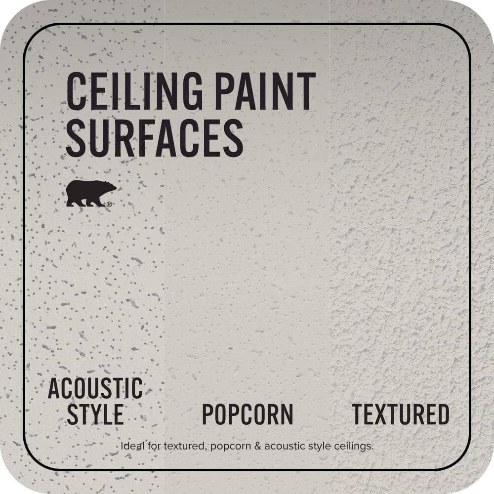 BEHR PREMIUM PLUS Designer Collection #DC-014 Gray View Ceiling Flat Interior Paint & Primer (5)