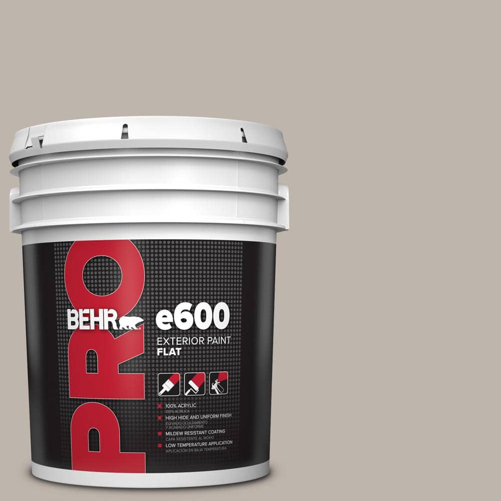 BEHR PRO 5 gal. #PPU18-12 Graceful Gray Flat Exterior Paint
