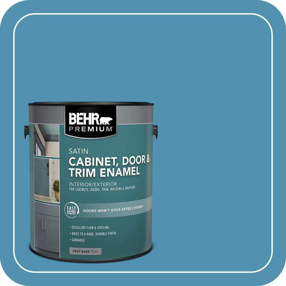 BEHR PREMIUM 1 gal. #AE-46 Champion Blue Satin Enamel Interior/Exterior Cabinet, Door & Trim Paint
