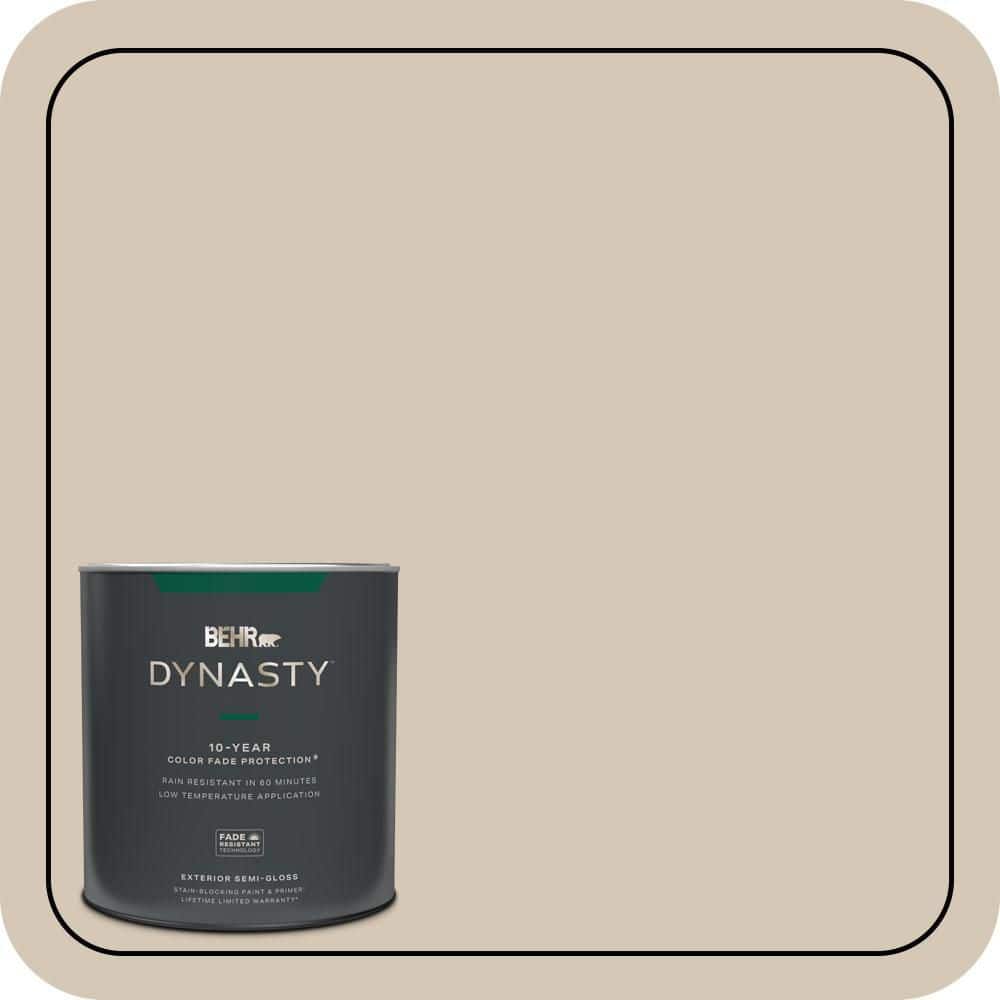 BEHR DYNASTY 1 qt. #MQ3-10 French Beige Semi-Gloss Exterior Stain-Blocking Paint & Primer