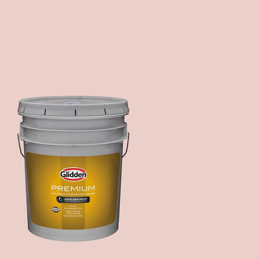 Glidden Premium 5 gal. PPG1058-2 Cameo Peach Flat Exterior Latex Paint