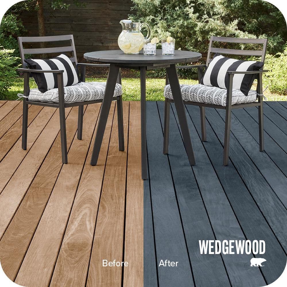 BEHR PREMIUM 1 gal. #ST-107 Wedgewood Semi-Transparent Waterproofing Exterior Wood Stain and Sealer (2)