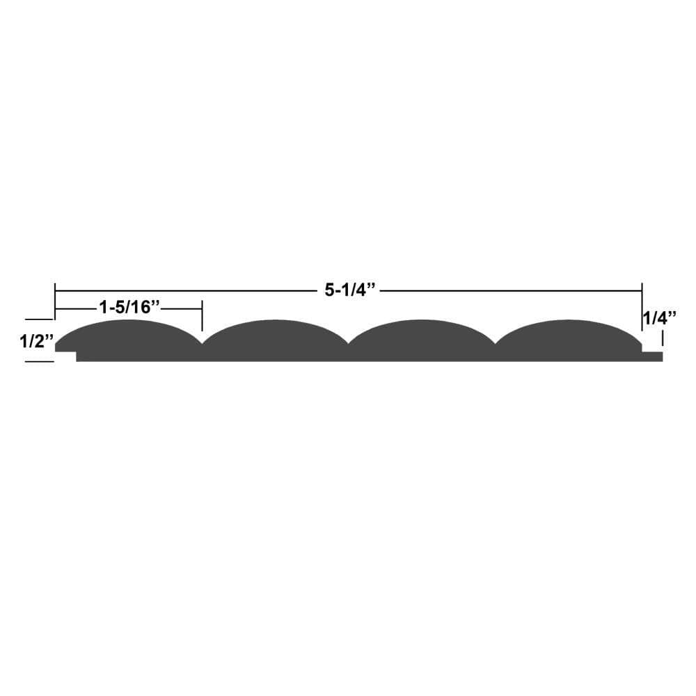Timeline Fluted Solid Oak 1/2 in. x 5.25 in. x 72 in. 15.75 SF Unfinished Thin Round Real Wood Slat Wall Panels (6-Pack) (3)