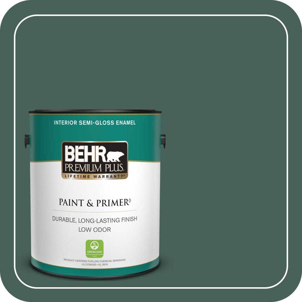 BEHR PREMIUM PLUS 1 gal. #T18-20 Equilibrium Semi-Gloss Enamel Low Odor Interior Paint & Primer