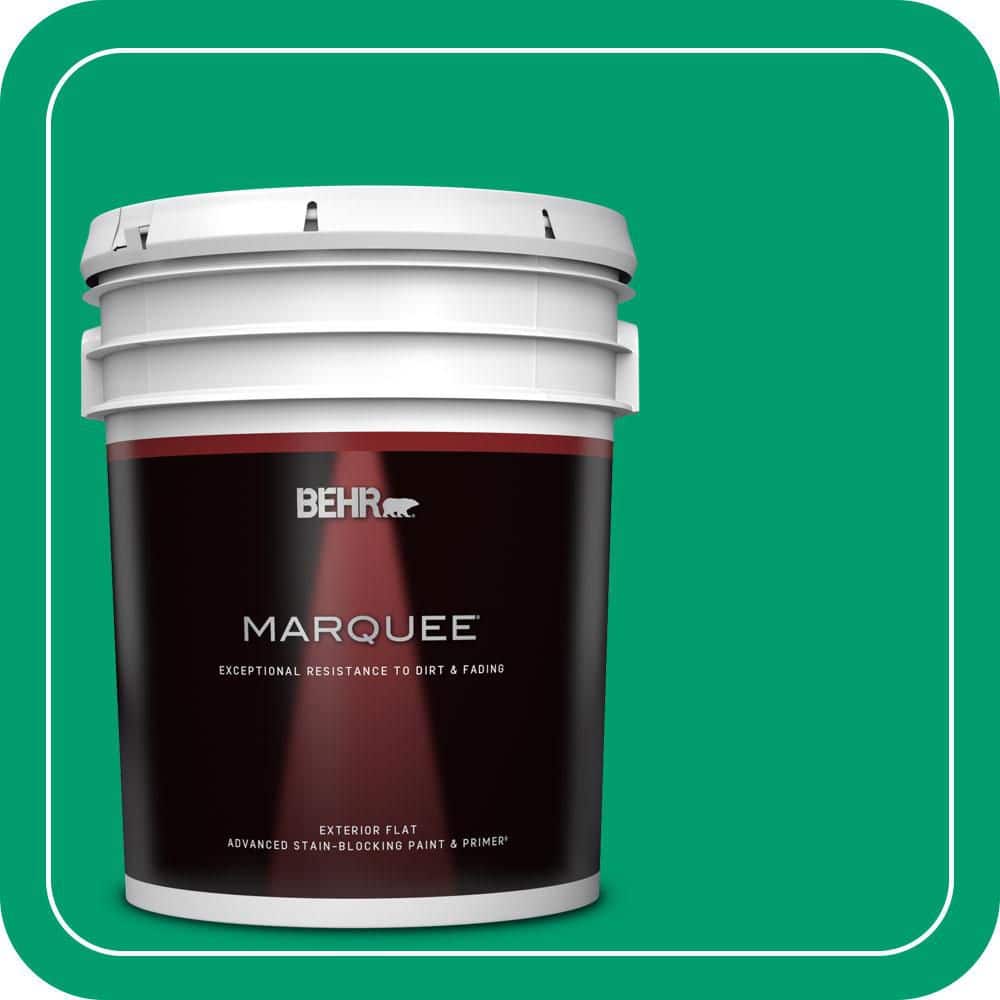 BEHR MARQUEE 5 gal. #S-G-460 Mint Sprig Flat Exterior Paint & Primer