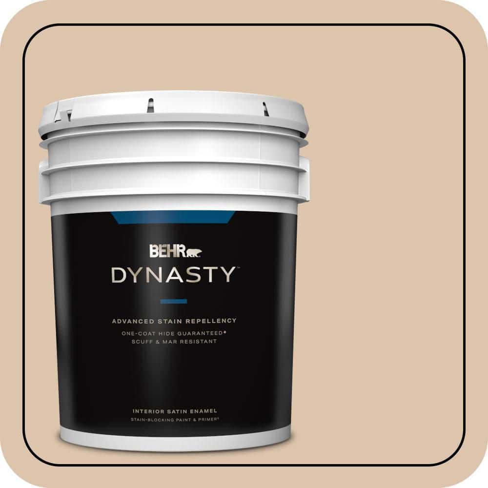 BEHR DYNASTY 5 gal. #PPU3-08 Sienna Dust Satin Enamel Interior Stain-Blocking Paint & Primer