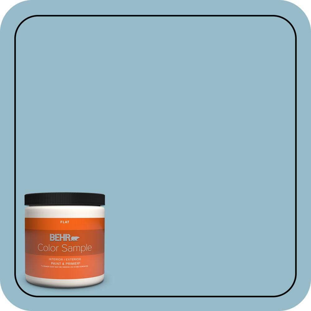 BEHR PREMIUM PLUS 8 oz. #S480-3 Sydney Harbour Flat Interior/Exterior Paint & Primer Color Sample