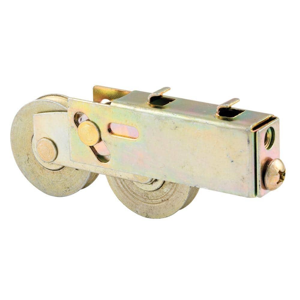 Prime-Line 1-1/2 in. Steel Ball Bearing Plain Back Sliding Door Tandem Roller Assembly, Smith & Carry