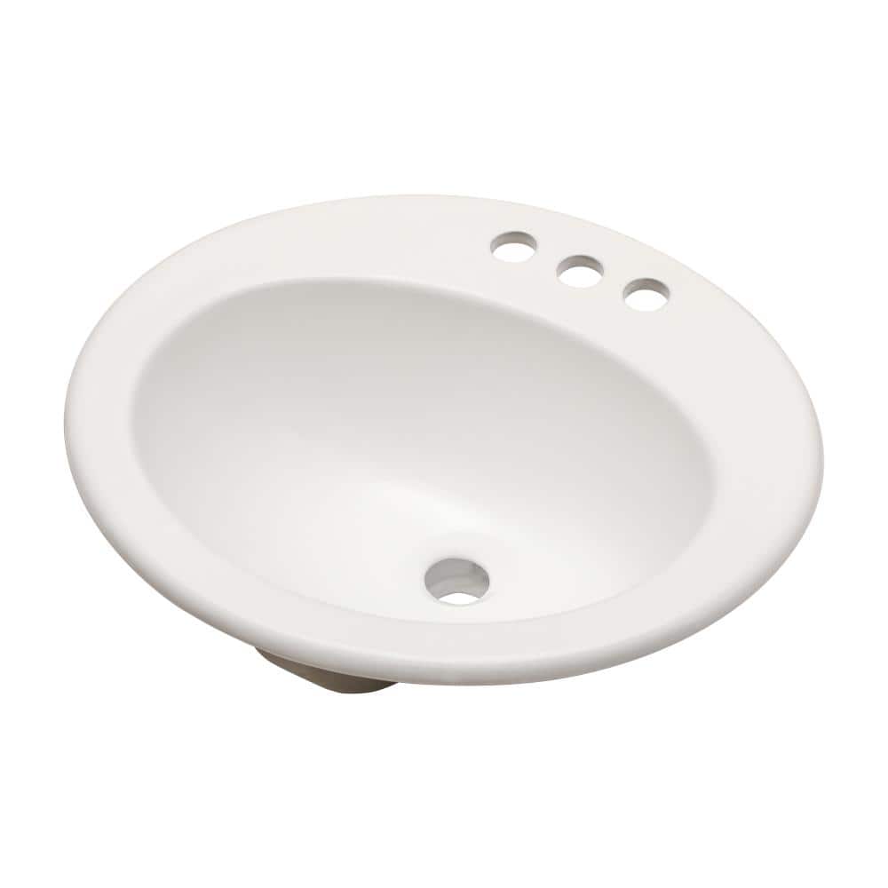 Unbranded 20"x18" Undermount Oval Ceramic Bathroom Sink in White with 3 Faucet Hole (1)