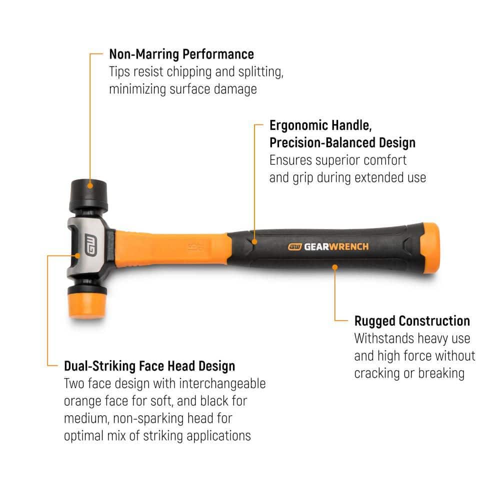 GEARWRENCH 16 oz. Soft Tip Hammer with Steel Handle (2)