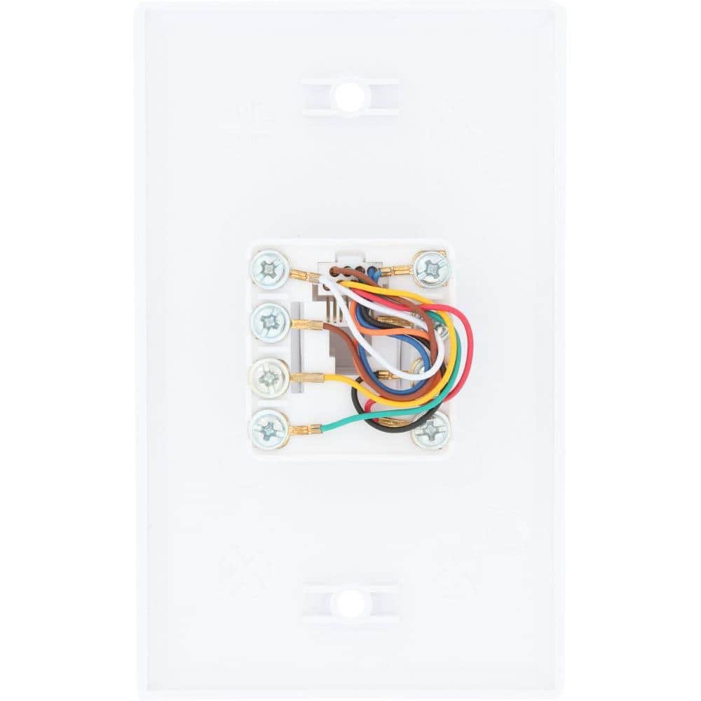 Zenith Flush Mount Ethernet Wall Jack, White (2)