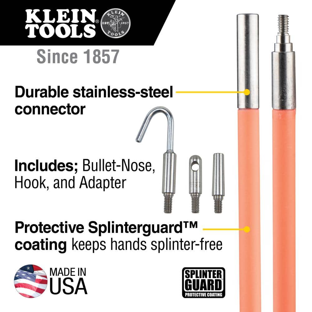 Klein Tools 10 ft. Low-Flex Glow Fish Rod Set (2)