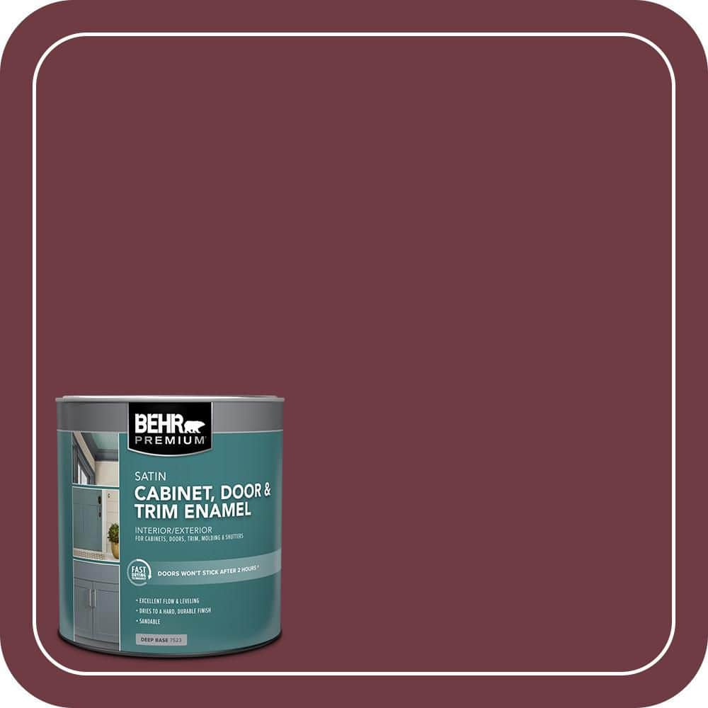 BEHR PREMIUM 1 qt. #BXC-90 Wild Cranberry Satin Enamel Interior/Exterior Cabinet, Door & Trim Paint