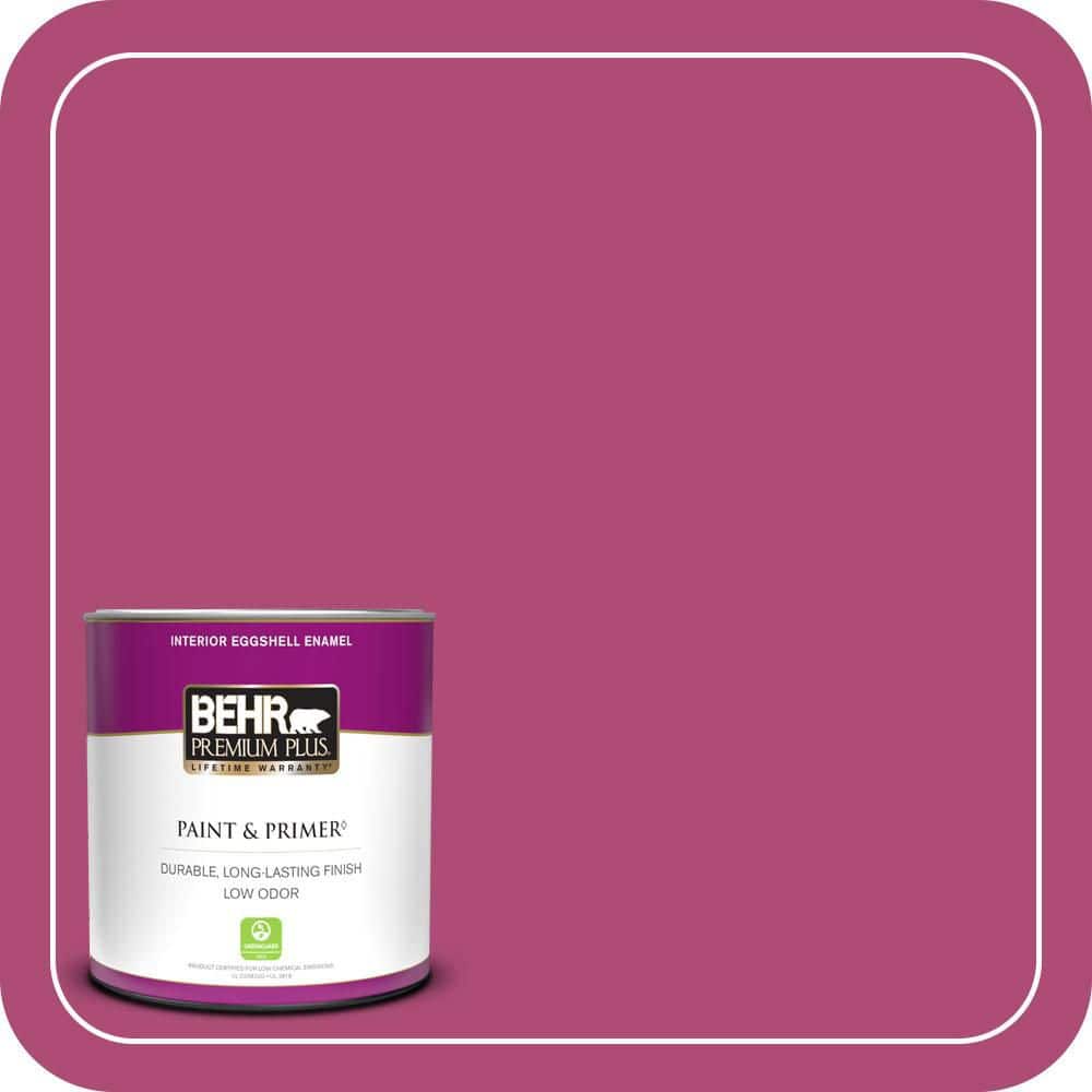 BEHR PREMIUM PLUS #100B-7 Hot Pink Flat Interior/Exterior Paint & Primer Color Sample