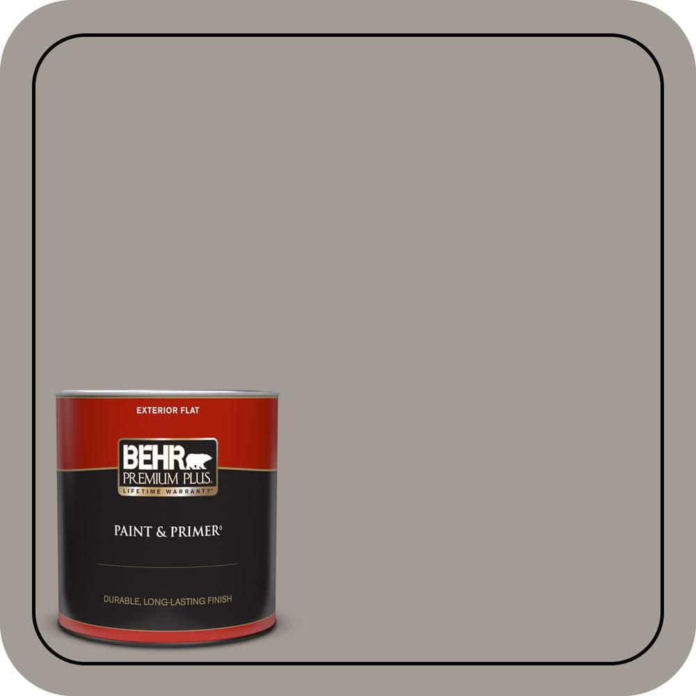 BEHR PREMIUM PLUS 1 qt. #PPU18-15 Fashion Gray Flat Exterior Paint & Primer