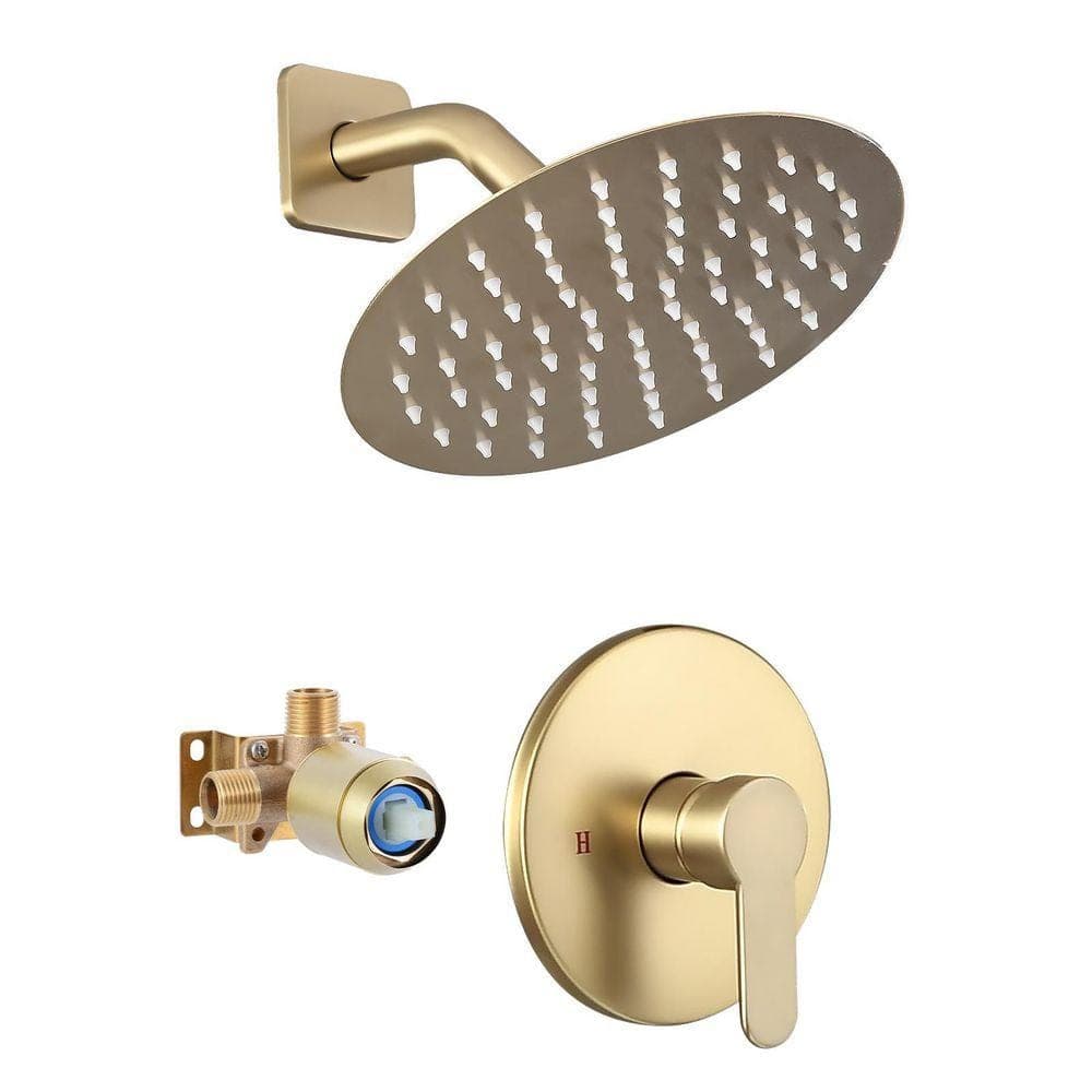 AKLFGN Single Handle 1-Spray Shower Faucet 1.75 GPM with Pressure Balance in Brushed Gold (1)