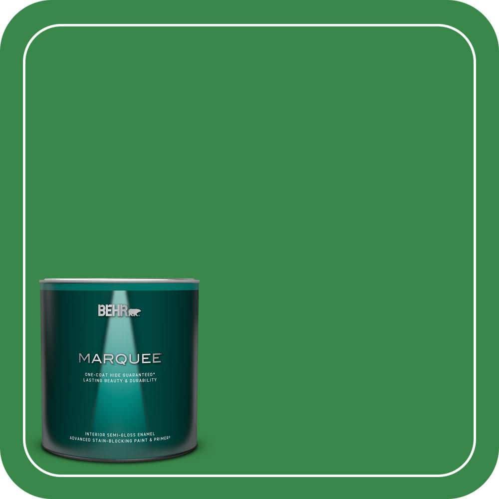BEHR MARQUEE 1 qt. #P400-7 Paradise of Greenery Semi-Gloss Enamel Interior Paint & Primer
