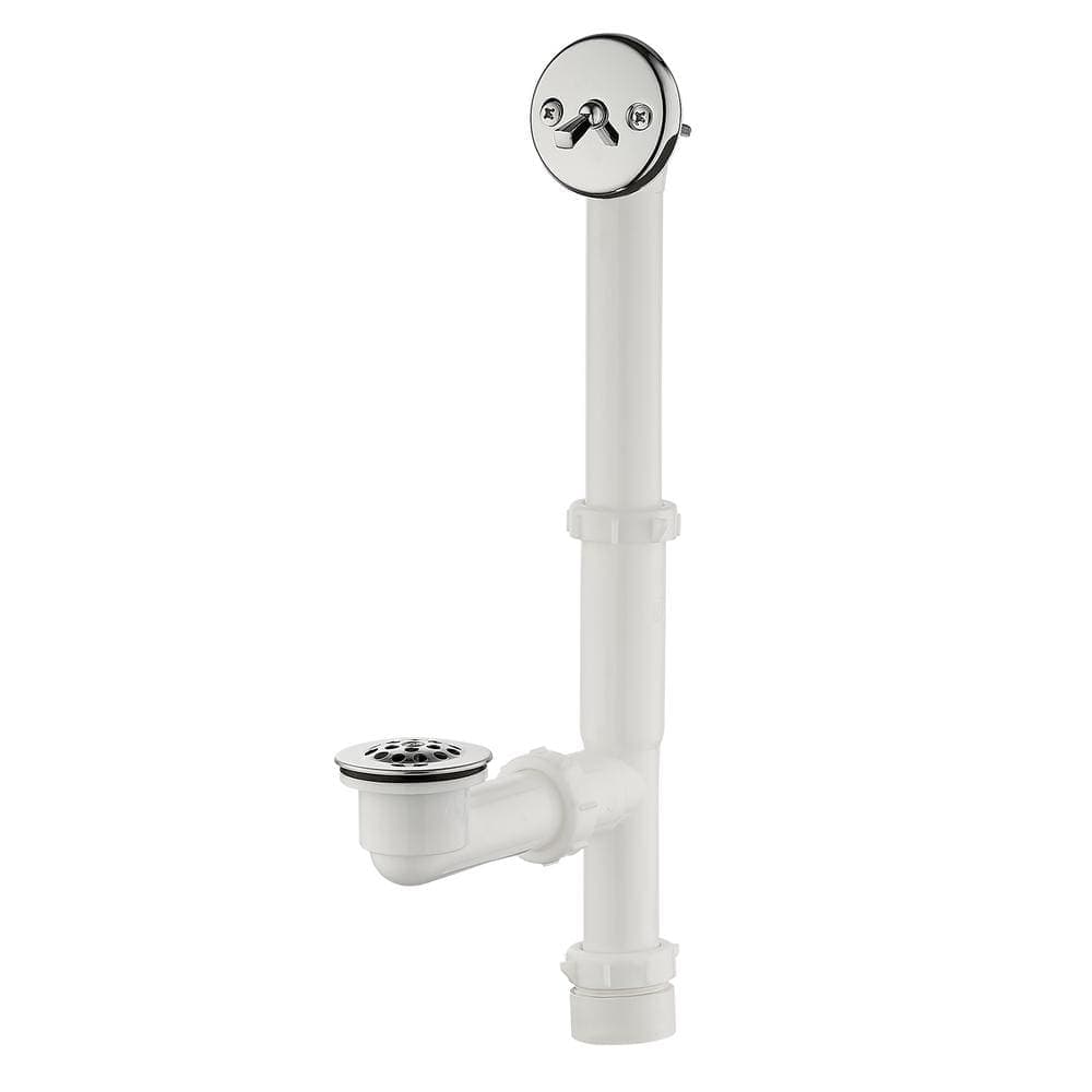 Everbilt Trip Lever 1-1/2 in. White Poly Pipe Bath Waste and Overflow Drain