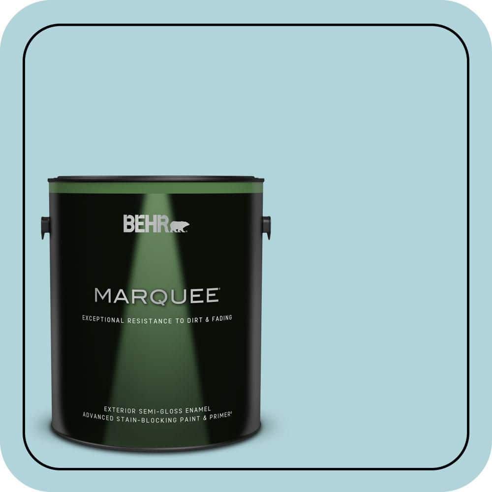 BEHR MARQUEE 1 gal. #520E-2 Tropical Breeze Semi-Gloss Enamel Exterior Paint & Primer
