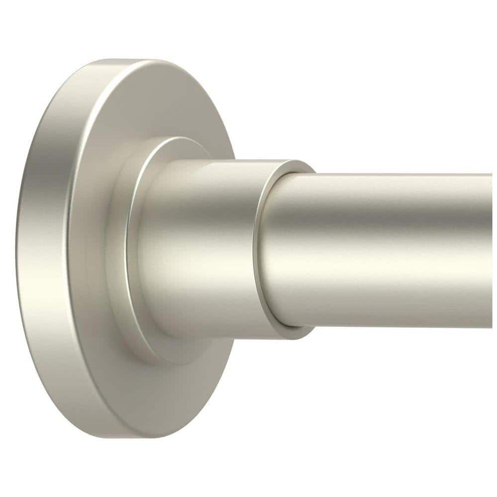 JFVKAF Adjustable Brushed Nickel Tension Shower Curtain Rod Stainless Steel No Rust No Drilling 16.90" L x 3.40" W for Bathroom