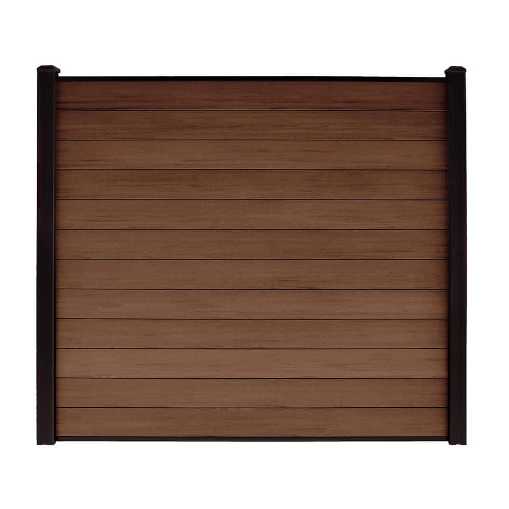 CREATIVE SURFACES 6 ft. x 6 ft. Composite Fence Series Maple Brown Brushed Fence Panel Boards (12-Pack) (3)