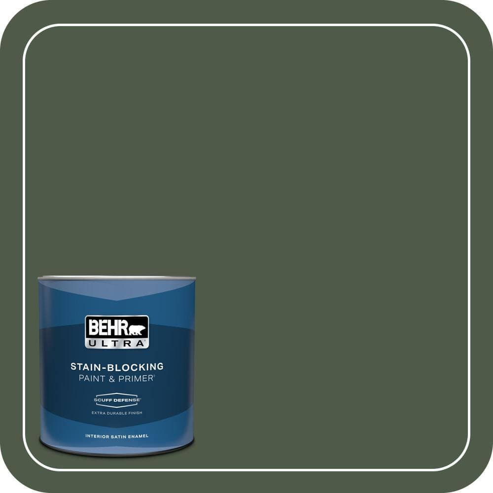 BEHR ULTRA 1 qt. #440F-7 Fresh Pine Extra Durable Satin Enamel Interior Paint & Primer