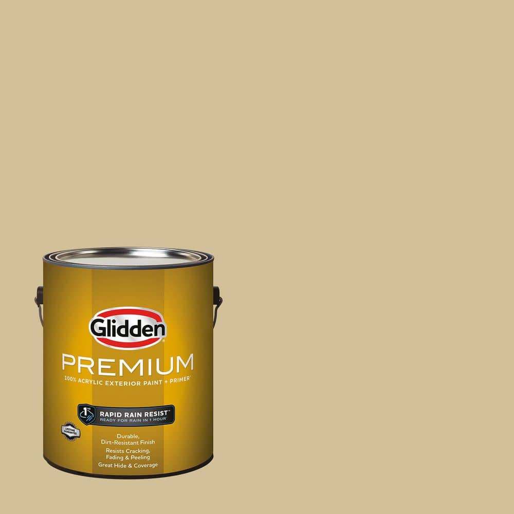 Glidden Premium 1 gal. Sandy Pail PPG1104-4 Satin Exterior Latex Paint