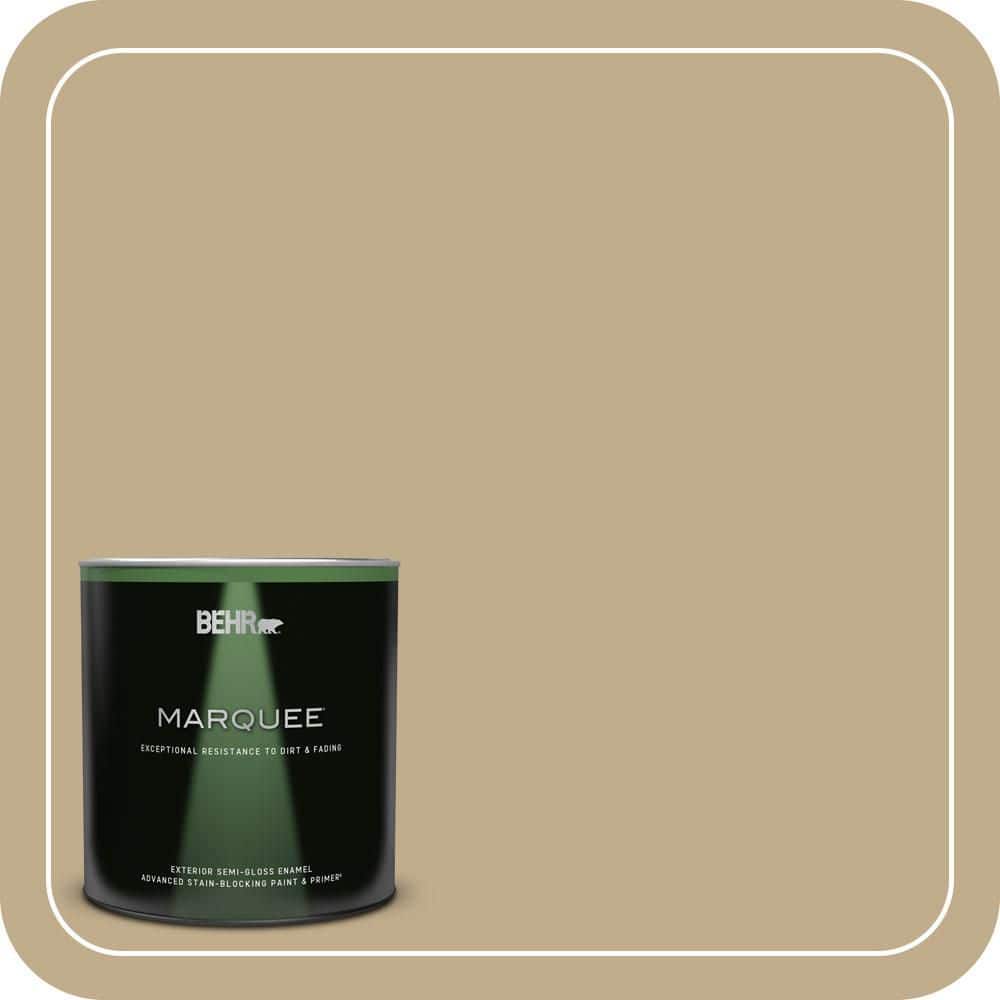 BEHR MARQUEE 1 qt. #PPU7-21 Woven Straw Semi-Gloss Enamel Exterior Paint & Primer