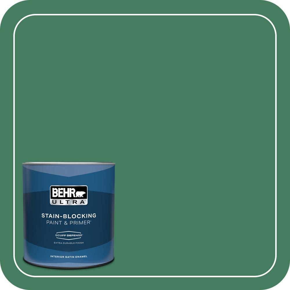 BEHR ULTRA 1 qt. #470D-6 Greenbelt Extra Durable Satin Enamel Interior Paint & Primer