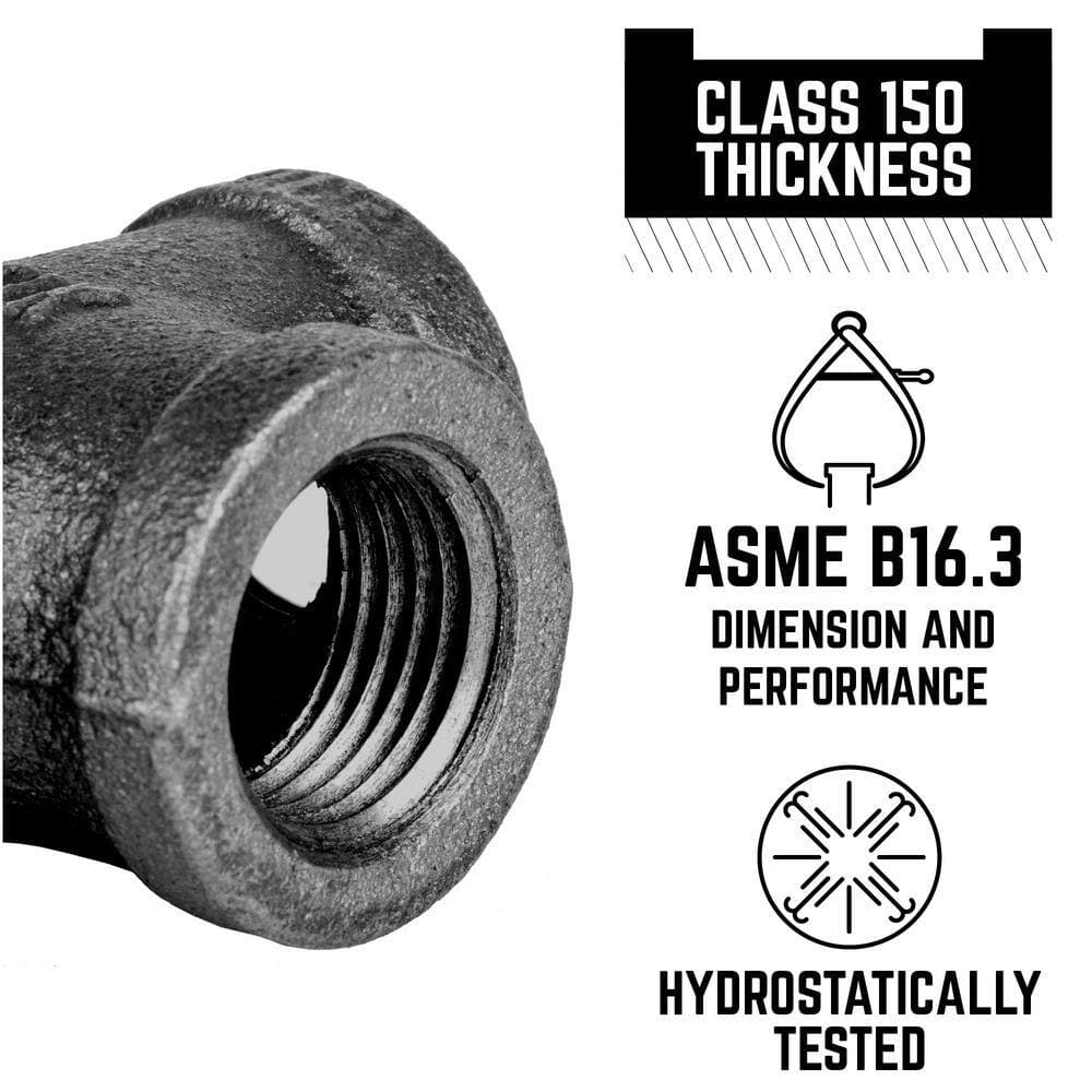 STZ 3/4 in. 3/4 in. 3/8 in. Black Iron Reducing Tee (4)