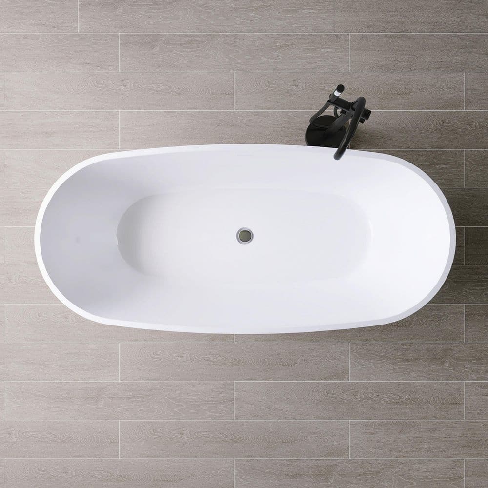 MEDUNJESS 71 in. x 32 in. Acrylic Flatbottom Freestanding Soaking Bathtub in White (3)