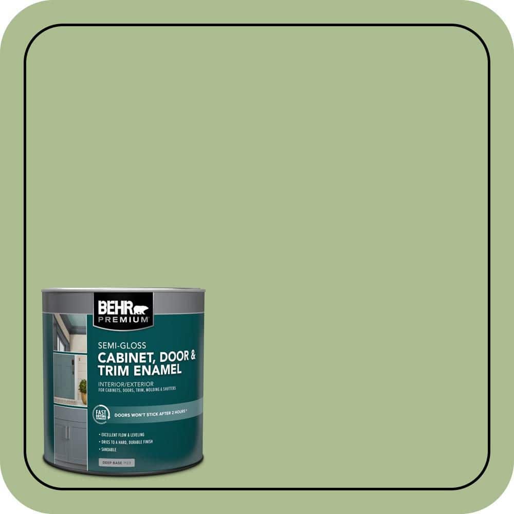 BEHR PREMIUM 1 qt. #M370-4 Chervil Leaves Semi-Gloss Enamel Interior/Exterior Cabinet, Door & Trim Paint