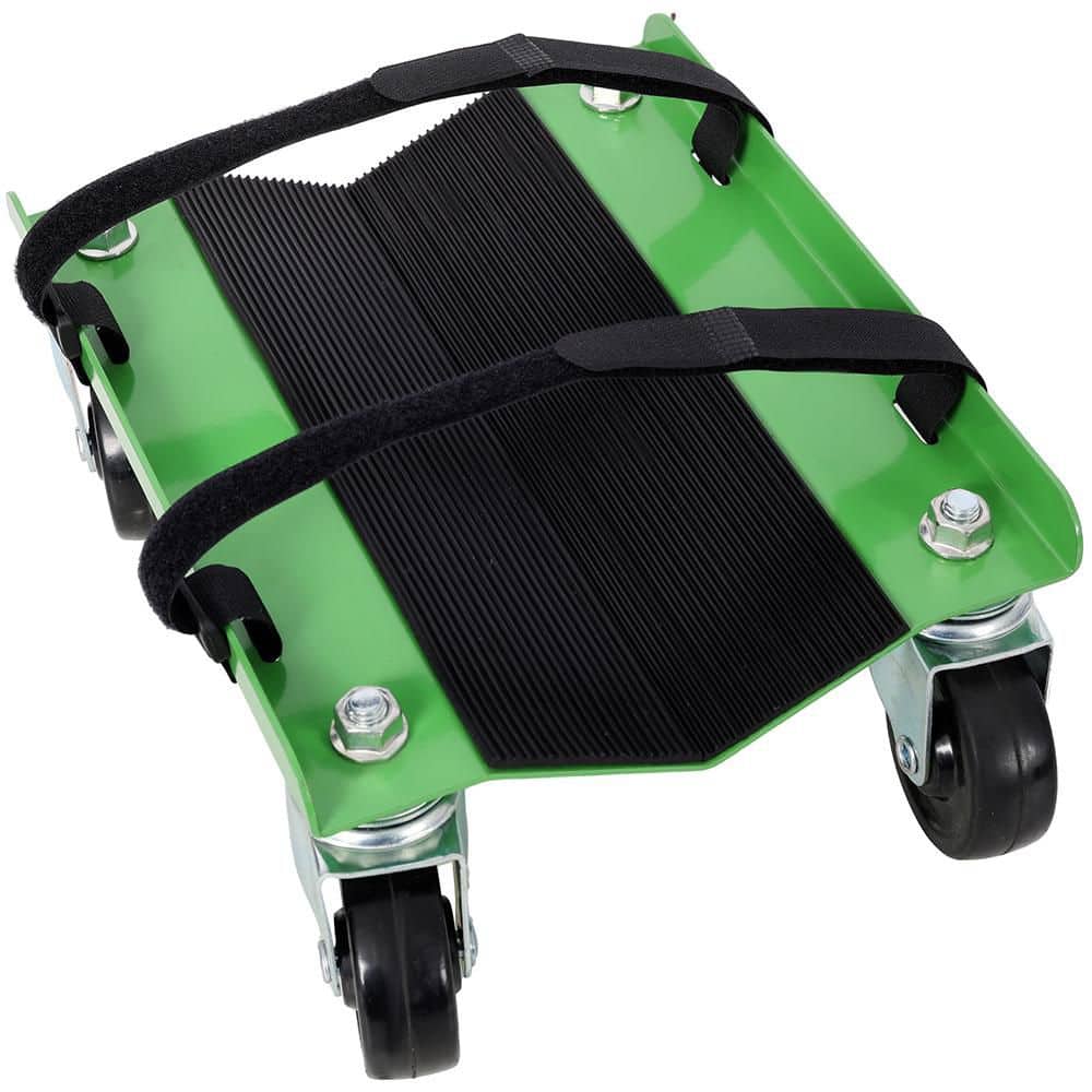 Unbranded Green 1500 lb. Snowmobile Dolly Heavy Duty with 2.5 in Swivel Casters Rubber Pad Protecting Skis (1)