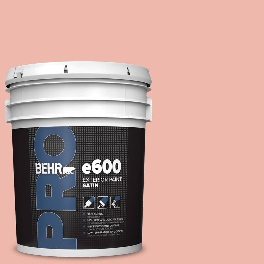 BEHR PRO 5 gal. #M170-3 Carnation Coral Satin Exterior Paint
