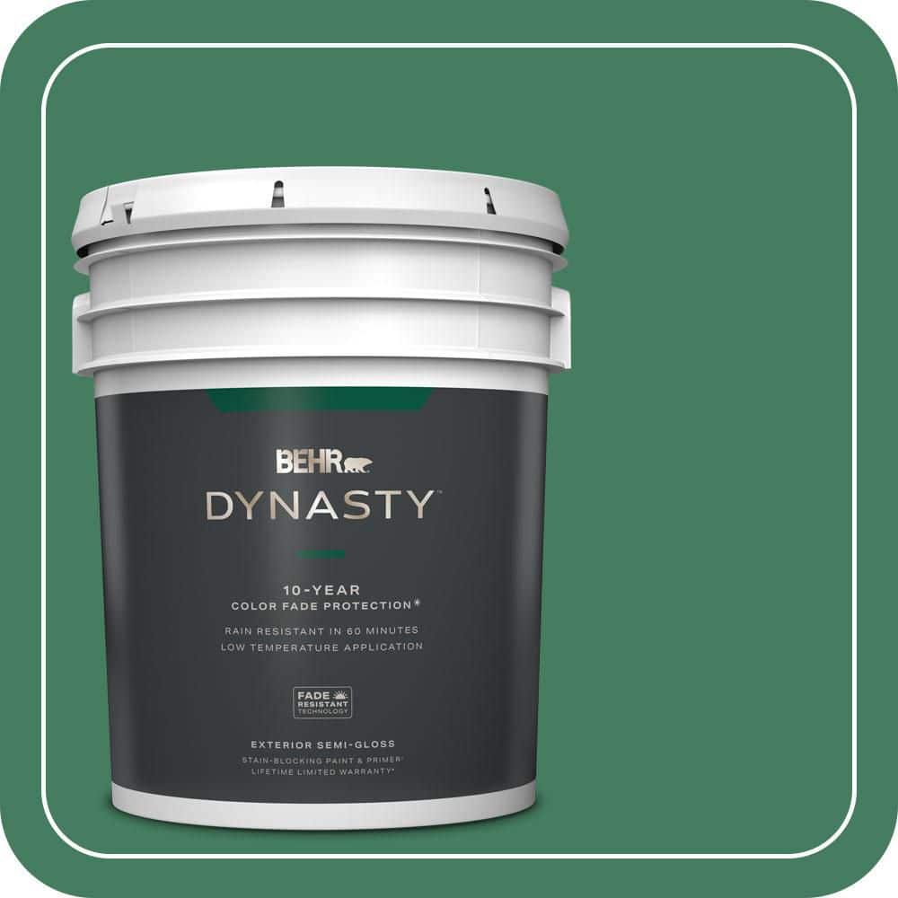 BEHR DYNASTY 5 gal. #470D-6 Greenbelt Semi-Gloss Exterior Stain-Blocking Paint & Primer