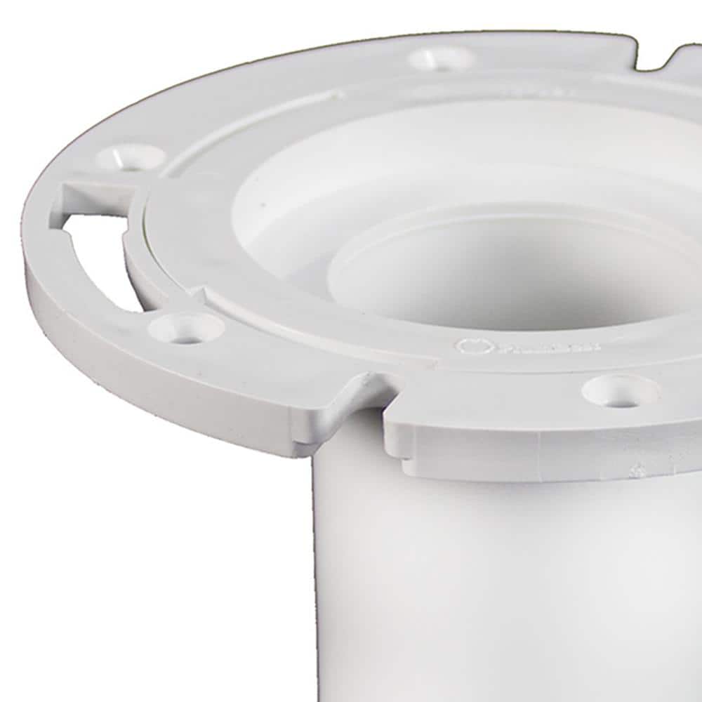 JONES STEPHENS 7 in. O.D. PVC Closet (Toilet) Flange with 4 in. Long Barrel and Plastic Adjustable Ring, Fits Inside 3 in. Sch. 40 Pipe (2)