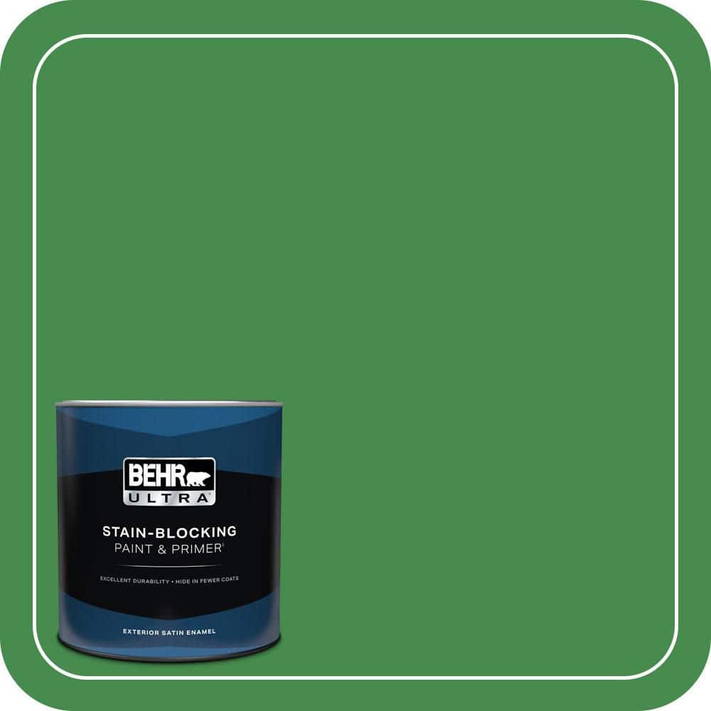 BEHR ULTRA 1 qt. #MQ4-48 Planet Green Satin Enamel Exterior Paint & Primer